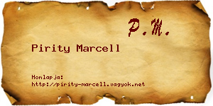 Pirity Marcell névjegykártya